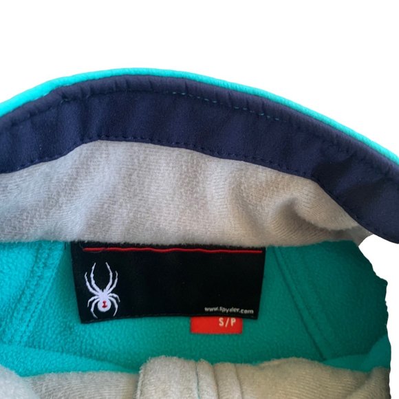 Spyder Mock Neck Teal Zip-Up Jacket - Picture 4 of 7